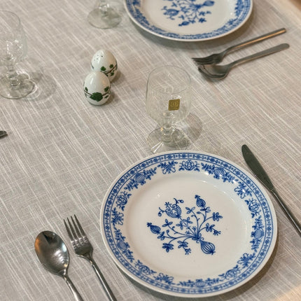 6 assiettes en porcelaine Kahla blanches avec motifs bleus