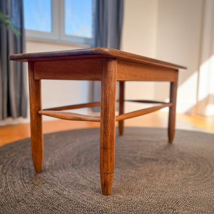 Table basse vintage scandinave en chêne massif - Design années 60 - H50 cm