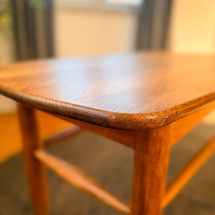 Table basse vintage scandinave en chêne massif - Design années 60 - H50 cm