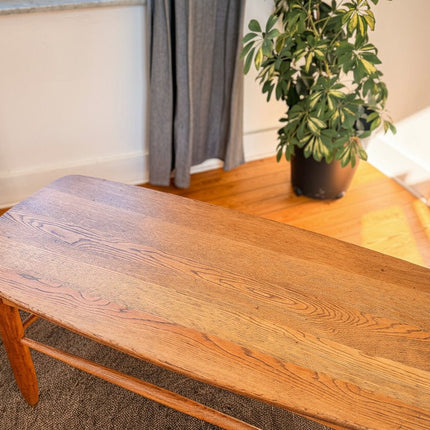 Table basse vintage scandinave en chêne massif - Design années 60 - H50 cm