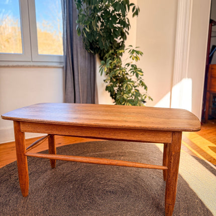 Table basse vintage scandinave en chêne massif - Design années 60 - H50 cm