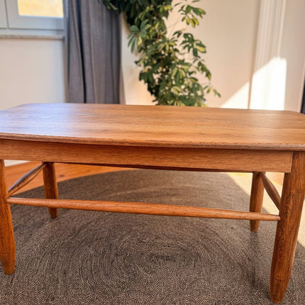 Table basse vintage scandinave en chêne massif - Design années 60 - H50 cm