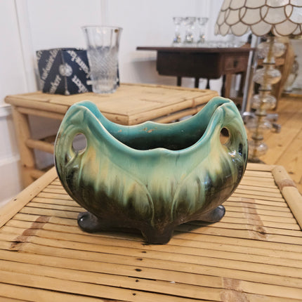 Jardinière vintage en céramique flammée belge modèle 1648- Style Art déco
