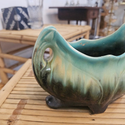 Jardinière vintage en céramique flammée belge modèle 1648- Style Art déco