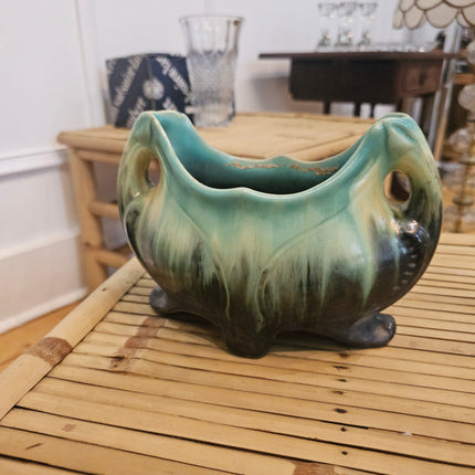 Jardinière vintage en céramique flammée belge modèle 1648- Style Art déco