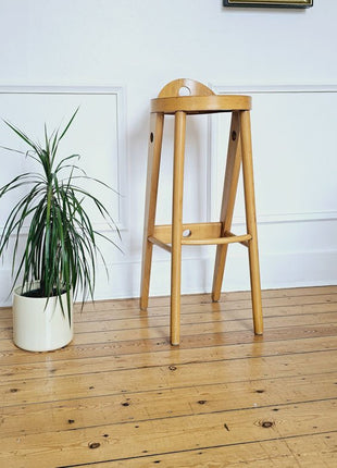 Tabouret élégant et haut en bois de Baumann