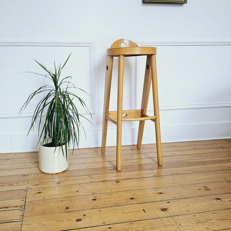 Tabouret élégant et haut en bois de Baumann