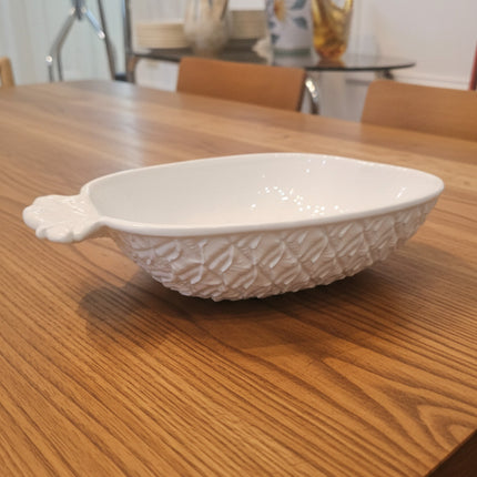 Plat ananas vintage en céramique blanche Bassano - Faïence italienne Riviera