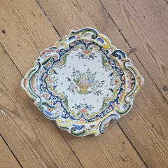 Plat de service en faïence Desvres fait à la main - Modèle 1709