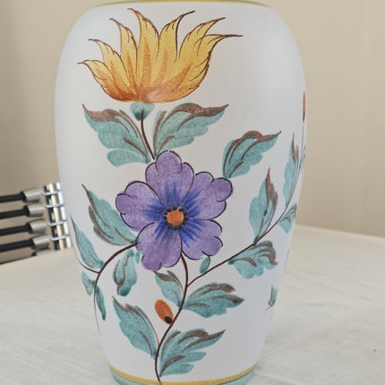 Vase vintage Flora Gouda Holland - Modèle Viola peint à la main