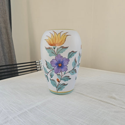 Vase vintage Flora Gouda Holland - Modèle Viola peint à la main
