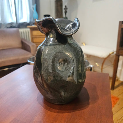 Vase vintage en céramique Thomas Buxo - Design moderniste années 60