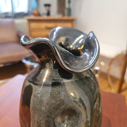 Vase vintage en céramique Thomas Buxo - Design moderniste années 60