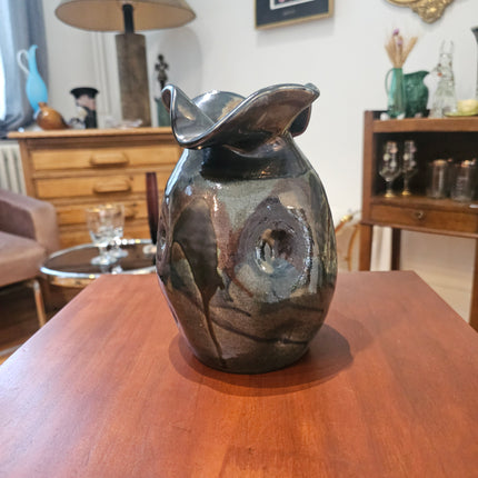 Vase vintage en céramique Thomas Buxo - Design moderniste années 60