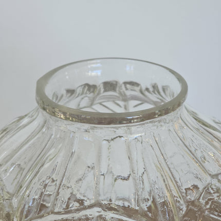 Vase en verre moulé transparent - Style Art Déco