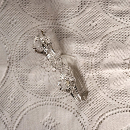 Bougeoir vintage à 2 têtes transparent en cristal - Allemagne Art Déco