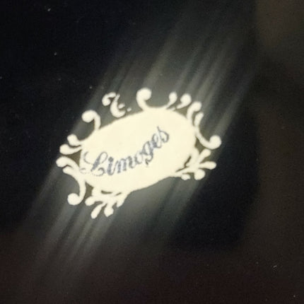 Boite à bijoux en porcelaine de Limoges bleu et or
