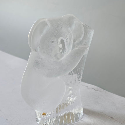 Presse à papier koala en cristal Mats Jonasson Maleras handmade Art Glass