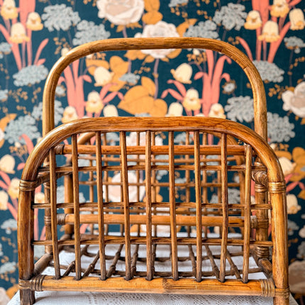 Porte-revues vintage en bambou