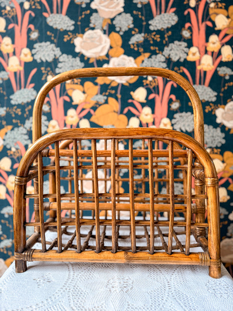 Porte-revues vintage en bambou