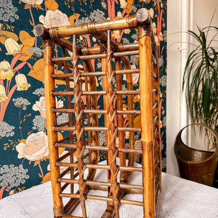 Porte-revues vintage en bambou
