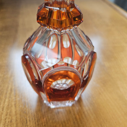 Carafe en cristal orange Val Saint-Lambert - Années 50