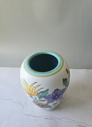 Vase vintage Flora Gouda Holland - Modèle Viola peint à la main