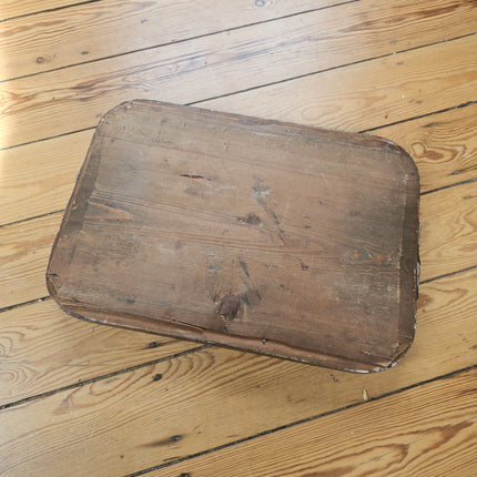 Plateau vintage en bois, verre et nacre