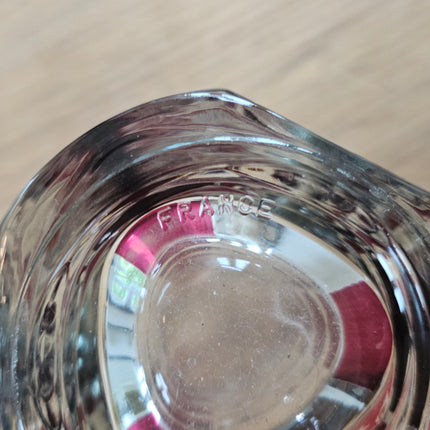 Luminarc clear glass vase with rubies