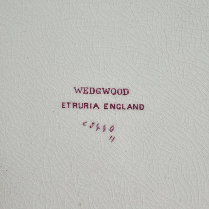 Grand plat de service d'exception ancien Wedgwood Frakenthal en céramique blanche et motifs rouges
