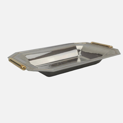 Plateau en inox 18/10 Elegant Gioiel motif floral gravé