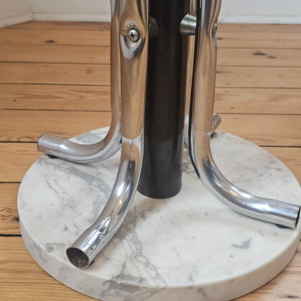 Porte-manteau sur pied vintage Space Age chrome et marbre - Années 70