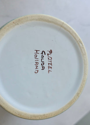 Vase vintage Flora Gouda Holland - Modèle Viola peint à la main