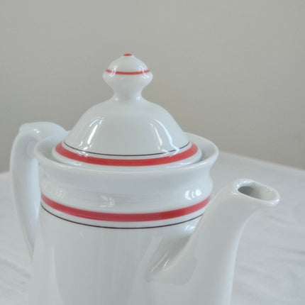 Cafetière en porcelaine Winterling blanche avec lignes rouges