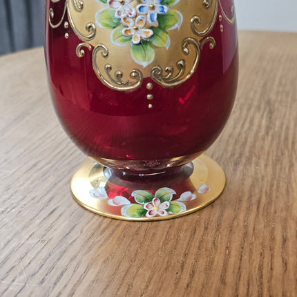 Vase Murano rouge rubis style Tre Fuochi