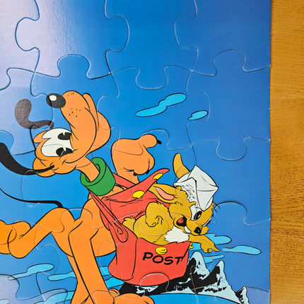 Puzzle vintage 24 grandes pièces pièces Walt Disney Pluto facteur - Années 70
