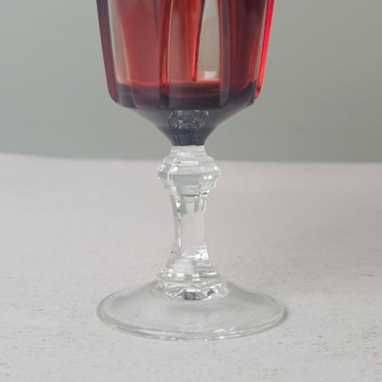 Flûte en verre rubis Luminarc Rubilux - verre vintage années 60-70