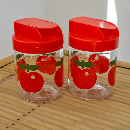 2 bocaux vintage pomme rouge VMC Reims 0,45 l - Gulf - Années 70
