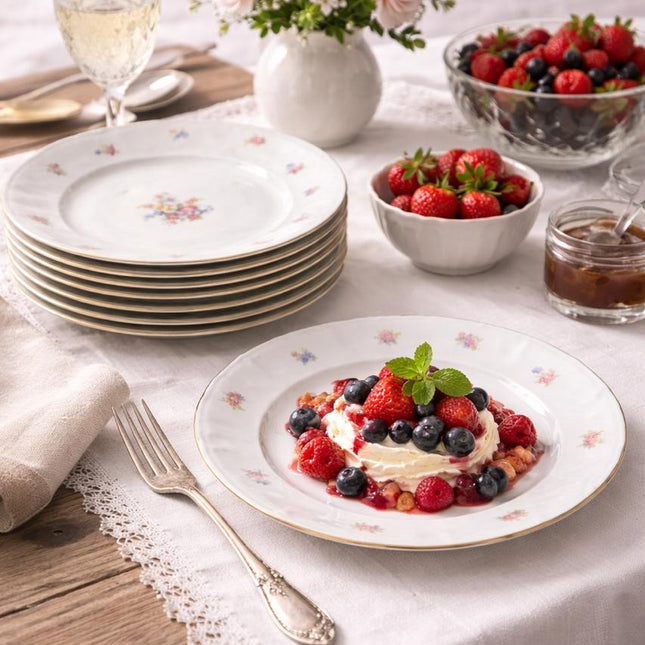 Lot de 8 assiettes creuses,8 plates et 8 à dessert + 1 plat Bavaria US Zone