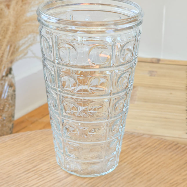 Vintage vaas van gegoten glas