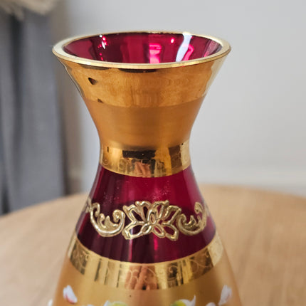 Vase Murano rouge rubis style Tre Fuochi