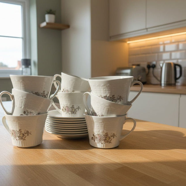 8 Pontesa cups and saucers