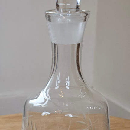 Carafe vintage en cristal gravé épis de blé