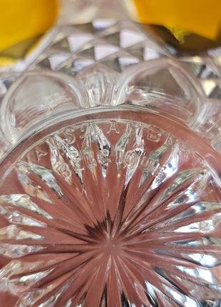 Boîte en cristal ambre et transparent Val Saint-Lambert Art déco