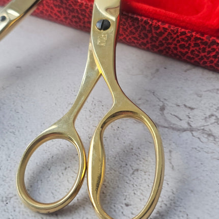 2 paires de ciseaux dorés Hölm de collection Alain Delepée - Fabrication Nogent - Coffret de luxe