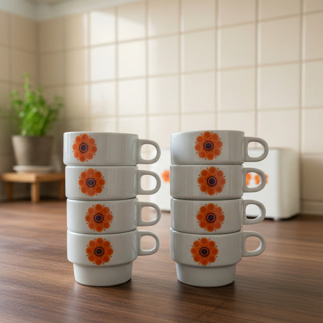 Lot de 8 tasses à café Thomas Germany - Années 70