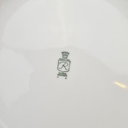 12 assiettes plates en porcelaine Wunsiedel blanches avec des motifs de dahlias