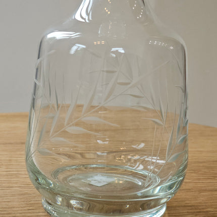 Carafe vintage en cristal gravé épis de blé