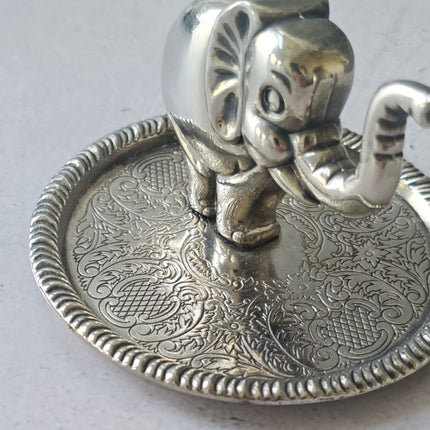 Porte-bagues et bijoux vintage éléphant Zinc Alloy Silver