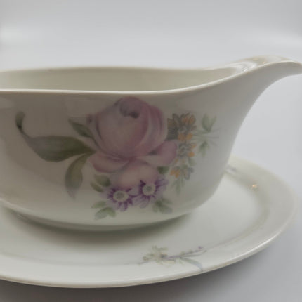 Saucière en porcelaine décor floral rose Rosenthal Botticelli